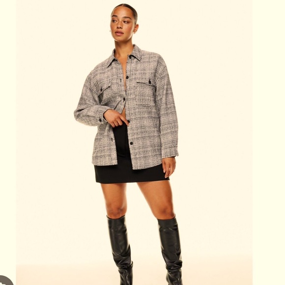 Aritzia Black and White Tweed Shacket - Picture 1 of 7
